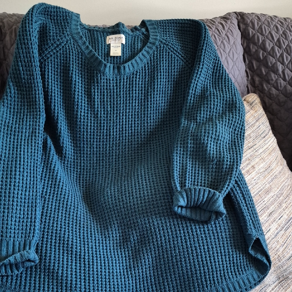 Arizona Jean Company Women's Teal Crew Neck Sweater